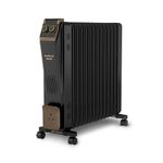 Havells 13 Fin Oil Filled Room Heater (OFR) | Advanced New U-Tech Fast Heating Fins with 10-Year Warranty | 2900W | ISI Approved | PTC Fan Heater | Inclined Control Panel | Black