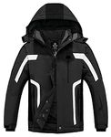 Wantdo Men's Waterproof Ski Jacket Warm Winter Snow Coat Windbreaker Black L