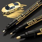 Art Liquid Gold Chrome Markers, KERIFI Reflective Gloss Metallic Chrome Marker Set, Supper Golden Mirror Marker Permanent, Touch Up Repair Paint Pen for Model Metal Plastic Glass DIY Craft (0.7/1/3mm)