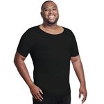 QORE LOGIQ Gynecomastia Compression T Shirt Men - Slimming Undershirt for Mens Shapewear, Body Shaper Compression Tank Top Black