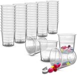 50 Pack - RE-GEN 60ml Graduated Clear Reusable Measuring Cups Pots Container Beaker Tubs - Ideal for Medicine, Kitchen Cooking, Catering, Medical Lab, Home