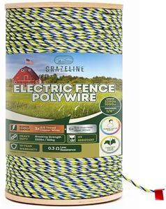 Electric Fence Polywire 3280 Feet - 9 Strands Poly Wire Tinned Copper and Stainless Steel for Superior Shock - Portable Hot Wire Electric Fencing - UV, Rust and Corrosion Resistant