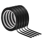PATIKIL Whiteboard Tape 1/4" 6mmX66m, 5 Pack Thin Dry Erase Tape for Graphic Chart Marking DIY Art, Black