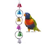 Colourful Ringer Bells Swing Toy for Bird Parrot African Greys Macaw Budgies Parakeet Cockatiels Cockatoo Conure Lovebird Finch Cage Perch