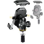 iMESTOU Motorcycle Fork Stem Phone Mount, Anti-Theft 1" Ball Phone Holder with Double Socket Arm Fits to RAM B Size Components 720° Rotation for 4.0"-7.0" Cellphones