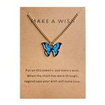 YALLNASL Birthday Christmas Gifts for Women Make a Wish Necklace for Daughter Mom Gold Plated Necklaces for Friends Matching Friendship Necklaces Gift with Message Card, Small, No Gemstone