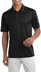 JustBlanks Mens Short Sleeve Polo Shirt Athletic Regular-fit Sportwear Jersey Polo Sports Shirt for Men - Black - XLT