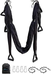Aerial Yoga Swing Set Yoga Hammock Trapeze Sling Inversion Tool for indoor Home Fitness (Black)