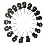 Cukol 20 pcs Electric Fence Insulators Screw, Electric Fence Posts, Electric Fencing Posts for Wood Post Sun Protection & Rainproof, Screw in Ring Insulators(Black)