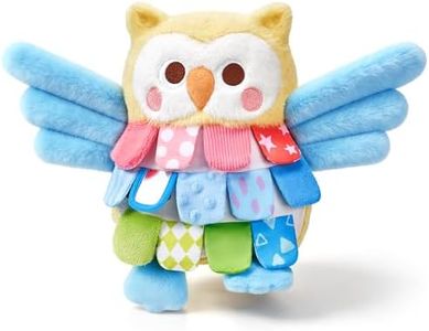 JoyCat Baby Toys 0-12 Months, Sensory Owl Stuffed Animal, Soft Tummy Time Toy for Infant with Textured Crinkle & Mirror, Carseat Toy for Newborn Boy Girl Shower Christmas Gift for Ages 3 4 5 6 Months