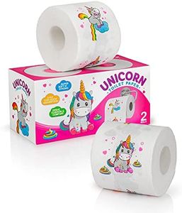 MMOBILITY 2-Pack Unicorn Toilet Paper - 3-Ply Soft Tissue Roll with Cute Colored Custom Print for Toddler Potty Training - Printed Rainbow Bathroom Sheets - Funny & Novelty Gifts for Unicorn Lovers