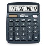 CALCUFUSION 12 Digits Desk Calculator with Large Display Screen and Sensitive Buttons Dual Power Solar and Battery Standard Functions for Offices Home Schools CF-1453