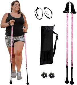 York Nordic Big and Tall Motivator Walking Poles for Balance and Rehab - 2 Pieces - Strong Push Button Locks, Detachable Rubber Feet, Travel Bag - for Heights 4' up to 7' feet and Weights up to 500lbs
