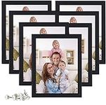 Giftgarden Black Picture Frames 20 x 25 cm with Glass Pane, Picture Frame Collage Set for 25 x 20 cm Photo, Wall and Table Stand Set of 7