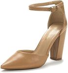 DREAM PAIRS Women's Coco Pointed Toe High Heels Pump Shoes,Size 7,Nude/PU,Coco