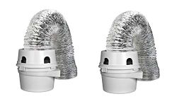 Dundas Jafine TDIDVKZW Indoor Dryer Vent Kit with 4-Inch by 5-Foot Proflex Duct, 4 Inch, White (.2 Count (4 Inch))