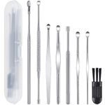 EAONE 8 Pcs Ear Wax Removal Kit,Ear Cleaner Ear Cleaning Tools Ear Wax Removal Kit Ear Picks Stainless Steel Earwax Remover with Storage Box