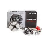 NOVA 48290 PRO-TEK G3 Insert Type Wood Turning Nickel Plated Chuck and Laser Etched Precise Jaw Set with T Bar Wrench and 6 Point Star Fasteners