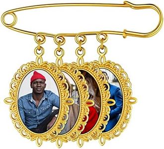 Custom4U Bouquet Brooches for Bridal Bouquets Oval Shaped Memorial Photo Charms Wedding Funeral Boutonniere Jewelry