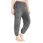 ELEG & STILANCE Women's and Men's Winter Bottom Plush Fluffy Pajama Pants Warm Fleece Lounge Pants Sleepwear Bottoms (IN, Numeric, 34, Grey)