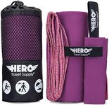 Hero Microfiber Towel for Travel, Camping, Beach, Gym – 24” X 48” (Includes Bonus Washcloth)