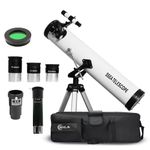 SSEA Telescope -Mod 70076 Reflector Astronomical Telescope- HD Precise Optics -(with Full Size Stand-for) All -Multi Power Enhance Optics Aperture Modal 70076 mm with Bag