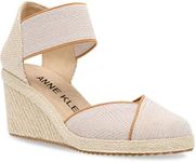 Anne Klein Women's Zoey Wedge Sandal, Natural, 8