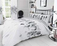 Homemaker White duvet set dream catcher grey feathers design quilt cover bedding (Double)