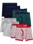 Simple Joys by Carter's Boys' 8-Pack Underwear, Green Stripes/Grey Heather/Navy/Red Firetruck, 4-5 Years (Pack of 8)