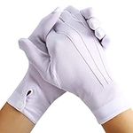 Shappy 2 Pairs White Cotton Gloves 