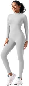 speerise Adult High Neck Zip One Piece Unitard Full Body Leotard Bodycon Jumpsuit for Women