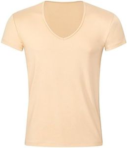 KliSa® Camiseta Cuello Pico 3-Pack | Chaleco Invisible para Hombre | Camisa Color Piel Slim fit