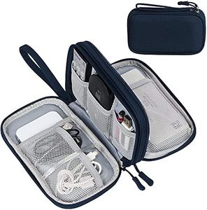 FYY Electronic Organiser - Travel Cable Organizer Bag Pouch Electronic Accessories Carry Case Portable Waterproof Double Layers All-in-One Storage Bag for Cable, Cord, Charger, Phone Navy