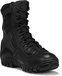 Tactical Research Khyber TR960Z WP 8 Inch Tactical Boots for Men with Zipper - Lightweight Waterproof Black Leather Designed for Police and EMS with Vibram Traction Outsole, Black, 11