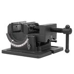 3‑Inch Tiltable Clamp-On Vise Drill Press Vise Jaw Width Drill Press Vise Metal Milling Vice Holder Tension Bench Mount Versatile Vice Cast Iron Table Vice Corrosion