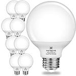 hansang 8 Pack G25 LED Vanity Light Bulbs, 6000K Cool Daylight, Globe Light Bulb 60W Incandescent Equivalent, 5W Round Light Bulb for Bathroom, E26 Standard Base, 500LM, CRI 85+, Non-Dimmable