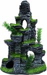 Mistletoe® Desolate Tower Aquarium Decoration for Fish Tank Resin Decor for 2ft+ Aquariums (20D x 11W x 30H CM)