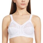 Triumph International Women's Synthetic Non Padded Wire Free Full-Coverage Bra (20I319 03 D 42/95_White_42D)