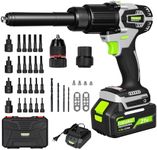 3-in-1 Brushless Cordless Rivet Gun & Nut Riveter & Drill, Compatible with Makita 18V Battery, for RV Repair, Roofing, HVAC, Auto Body, Rivets 3/16", 5/32", 1/8" & Nutserts 10-24, 1/4", 5/16", 3/8"