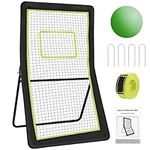 Lacrosse Rebounder for Backyard,Rengue 4x7ft Bounce Back Net with 5 Rebound Angles Lacrosse Ball,Neon Target Ball & Ground Stakes - Perfect for Lacrosse, Baseball, Volleyball, Soccer Practice