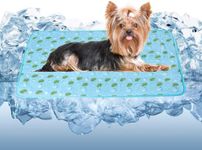 DELIFUR Cat Cooling Mat- Pet Cooling Mat Outdoor for Dogs Ice Pad for Kitten Cat Puppy Machine Washable (Medium, Blue Ice)