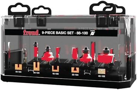 Freud 88-100 9-Piece Router Bit Set, 1/4-Inch Shank