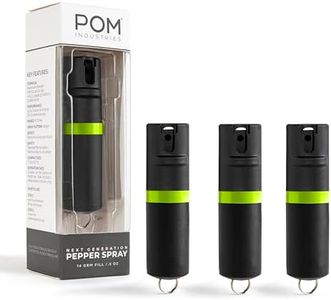 POM Pepper Spray Flip Top Keychain - Maximum Strength OC Spray Self Defenes - 25 Bursts, 10ft Range - Accurate Stream Pattern