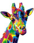 KOMKING Paint by Numbers for Adults, DIY Paint by Number Kits for Kids Beginner on Canvas Painting Without Frame, Colorful Giraffe 16x20inch