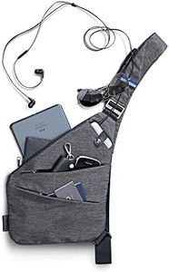 NIID FINO Sling Shoulder Crossbody Bag Classic Chest Bag Slim Backpack Multipurpose Daypack Cycling Walking Hiking Trip Fits Up to 7.9 inch iPad Mini (Gray Right Hand), 7.9".