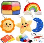 Yizzvb Crochet Kit for Beginners, 4 Pcs Simple Crochet Kit, Beginner Crochet Kit for Adults with Step-by-Step Instruction and Video Tutorials, Complete Crochet Starter Kit