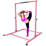 GymPros Pink Horizontal Kip Bar Jungle Gym Monkey Bar Adjustable Gymnastics Pro Training Junior Kip Bar Kids Home Gym Pull Up Playground (Pink)