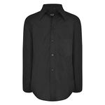 AEL Boys Shirt Formal Plain Long Sleeved Wedding Suit Smart Party Colour: Black Size: 9-10 Years