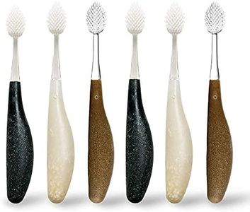 RADIUS Toothbrush Source Floss Brush BPA Free & ADA Accepted Improve Gum Health & Reduce Gum Issues - Medium - Assorted Colors - Pack of 6