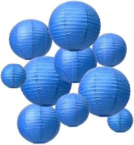 LIHAO Blue Paper Lanterns for Graduation, Grad Cap, Weddings, Birthdays, Parties and Events, 4 Size - 10 Piece